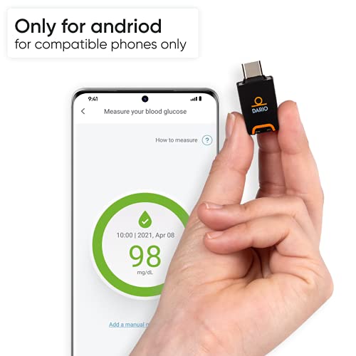 DARIO Blood Glucose Monitor Kit Test Your Blood Sugar Levels and Estimate A1c...