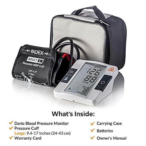 Dario Blood Pressure Monitor Upper Arm Includes: Blood Pressure Cuff, Carryin...