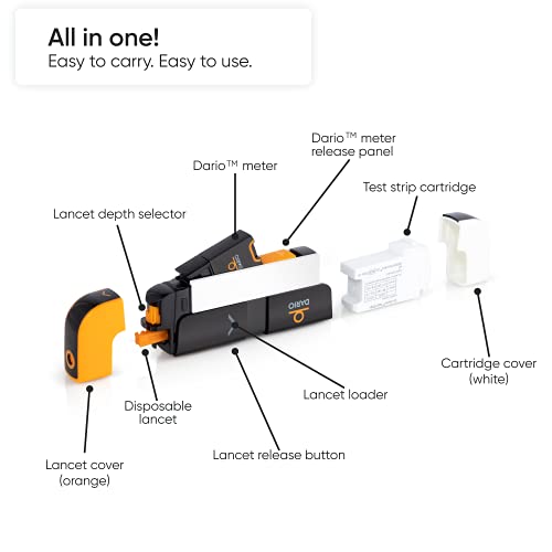 Dario Value Pack Kit - Blood Glucose Monitoring Set. Test Your Blood Sugar On...