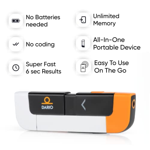 Dario Value Pack Kit - Blood Glucose Monitoring Set. Test Your Blood Sugar On...