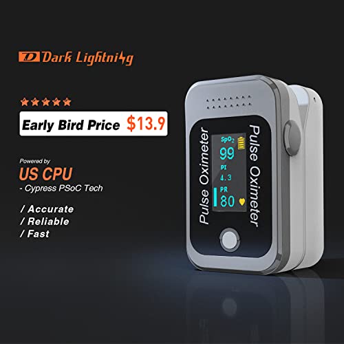 Pulse Oximeter Fingertip Blood Oxygen Saturation Monitor and Heart Rate Monit...
