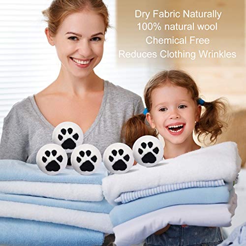 Wool Dryer Balls XL 6 Pack, Organic Natural Wool for Laundry, Fabric Softener...