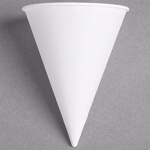 Dart Solo 8RB-2050 Bare Eco-Forward 8 oz. White Rolled Rim Paper Cone Cup wit...
