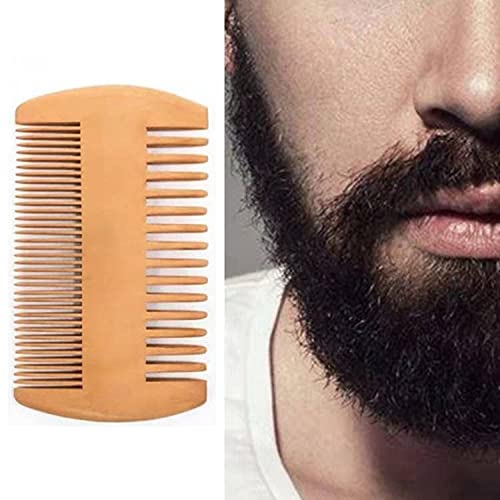 Beard Brush & Comb Set for Men | Pocket Sized Comb | Anti-Static Wooden Musta...