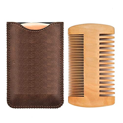 Beard Brush & Comb Set for Men | Pocket Sized Comb | Anti-Static Wooden Musta...