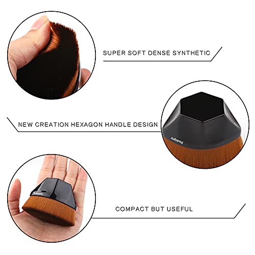 Foundation Makeup Brush Flat Top Kabuki Hexagon Face Blush Liquid Powder Foun...