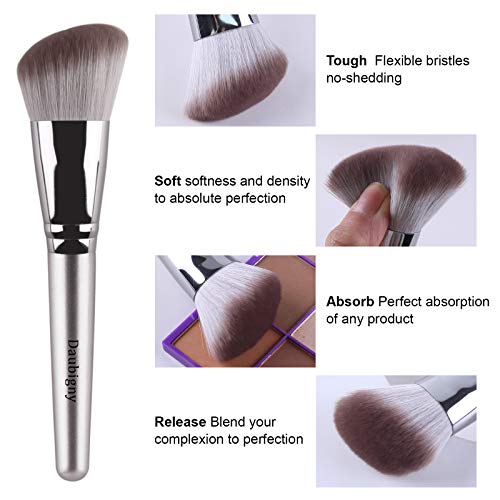 Makeup Brushes,Daubigny 16Pcs Silver Premium Synthetic Makeup Brush Set with ...
