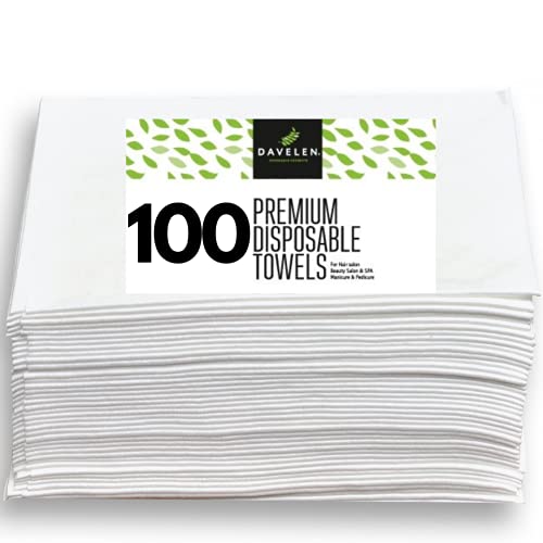 DAVELEN Disposable Large Luxury 100 Towels Spa and Salon Quality Softness for...