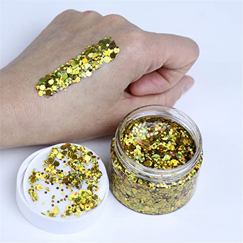 DAWILS Face Glitter Peel Off Chunky Glitter Gel Face Makeup Holographic Chunk...