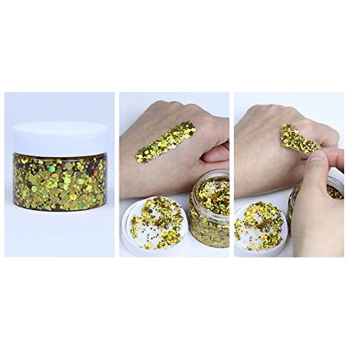 DAWILS Face Glitter Peel Off Chunky Glitter Gel Face Makeup Holographic Chunk...