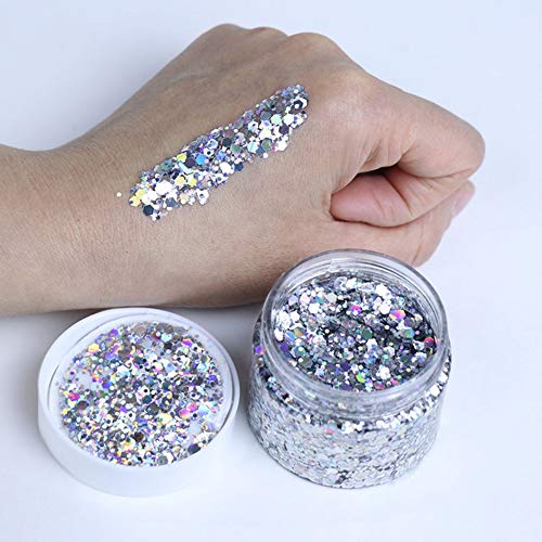 DAWILS Peel Off Chunky Glitter Gel Face Makeup Holographic Chunky Glitter Bod...