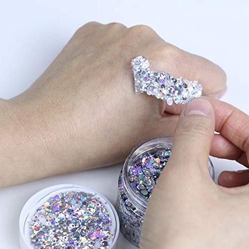 DAWILS Peel Off Chunky Glitter Gel Face Makeup Holographic Chunky Glitter Bod...