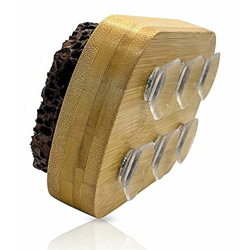 Pumice Stone Foot Scrubber for Shower Floor - Exfoliate, Massage & Clean Feet...