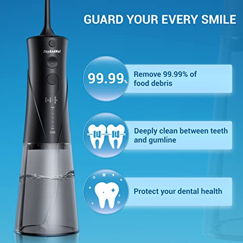 Professional Cordless Water Dental Flosser - DayAndNai Portable Waterproof Te...