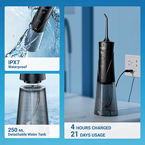 Professional Cordless Water Dental Flosser - DayAndNai Portable Waterproof Te...
