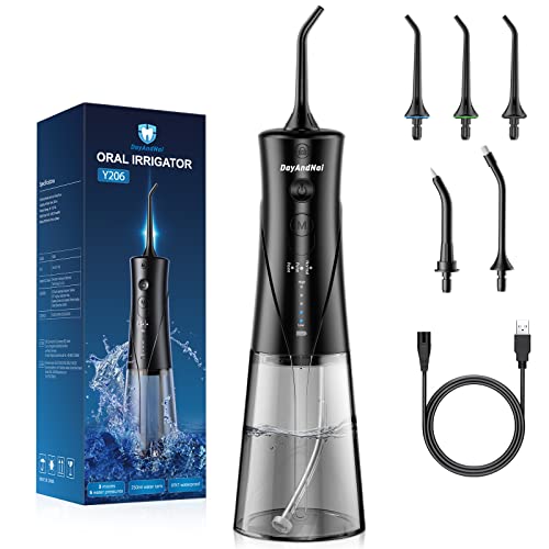 Professional Cordless Water Dental Flosser - DayAndNai Portable Waterproof Te...