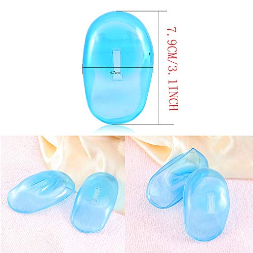 DAZAIGE 5 Pairs Silicone Ear Cover Blue Waterproof Ear Caps Hair Dye Hair Per...