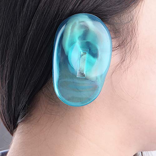 DAZAIGE 5 Pairs Silicone Ear Cover Blue Waterproof Ear Caps Hair Dye Hair Per...