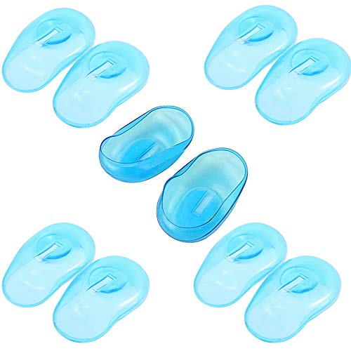 DAZAIGE 5 Pairs Silicone Ear Cover Blue Waterproof Ear Caps Hair Dye Hair Per...
