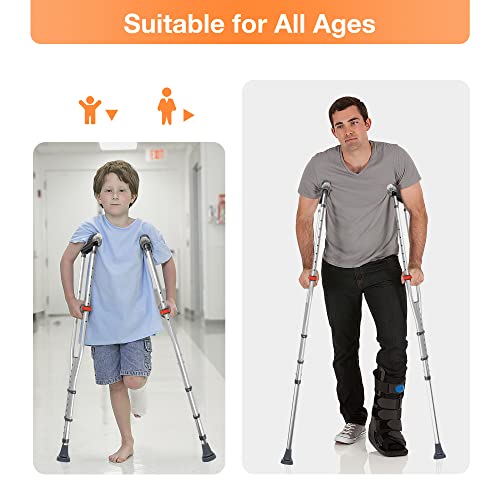 1 Pair Universal Crutches for Adults and Teenager, Adjustable Height for 4'7"...