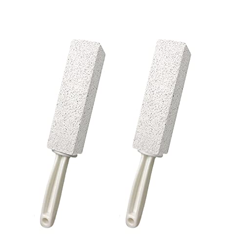 2 Pack Pumice Cleaning Stone with Handle, Toilet Bowl Cleaner Toilet Brush wi...