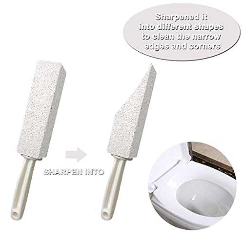 2 Pack Pumice Cleaning Stone with Handle, Toilet Bowl Cleaner Toilet Brush wi...