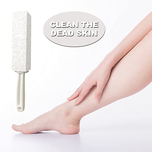 2 Pack Pumice Cleaning Stone with Handle, Toilet Bowl Cleaner Toilet Brush wi...