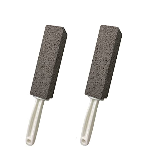 2 Pack Pumice Cleaning Stone with Handle, Toilet Bowl Cleaner Toilet Brush wi...