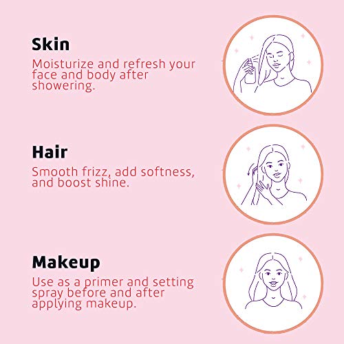 De La Cruz Rose Water and Glycerin Spray for Face - Rosewater Facial Toner an...