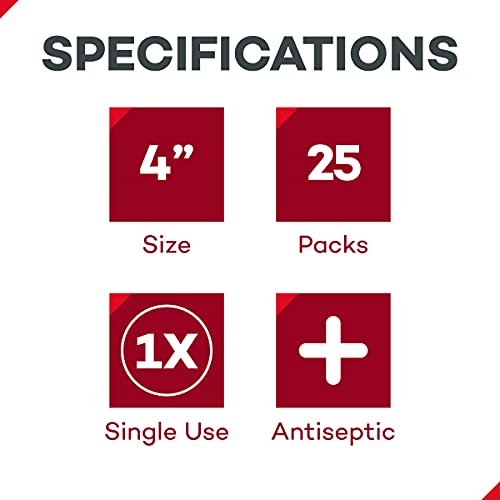 Dealmed 4" Alcohol Swabsticks – 3 Swabs/Pkg, 25 Pkgs/Box, Individually Sealed...