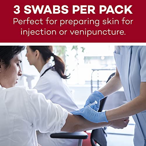 Dealmed 4" Alcohol Swabsticks – 3 Swabs/Pkg, 25 Pkgs/Box, Individually Sealed...
