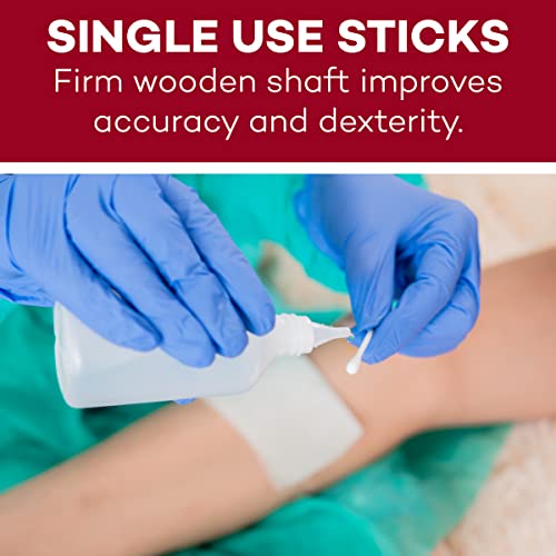 Dealmed 6" Cotton-Tipped Wood Applicators – 200 Sterile Cotton-Tipped Applica...