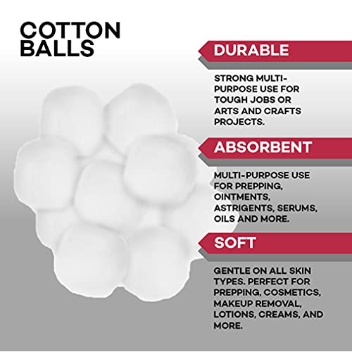 Dealmed Cotton Balls – 1000 Count Medium Cotton Balls, Non-Sterile Bag of Cot...