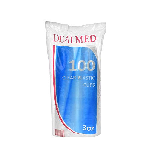 Dealmed Disposable Plastic Cups – 100 Clear Cups, 3 oz Disposable Cups, 100% ...
