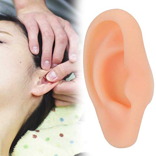 DEALPEAK Human Ear Model Professional Silicone Ear Acupuncture Massage Practi...