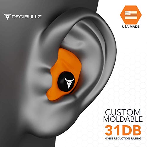 Decibullz - Custom Molded Earplugs, 31dB Highest NRR, Comfortable Hearing Pro...