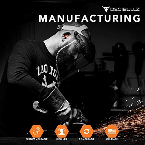 Decibullz - Custom Molded Earplugs, 31dB Highest NRR, Comfortable Hearing Pro...