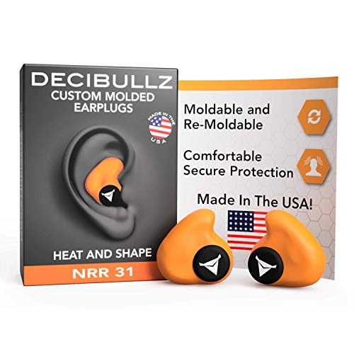 Decibullz - Custom Molded Earplugs, 31dB Highest NRR, Comfortable Hearing Pro...