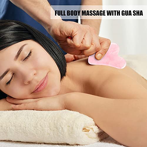 Deciniee Gua Sha Massage Tool, Natural Rose Quartz Guasha Tool for Face, Body...