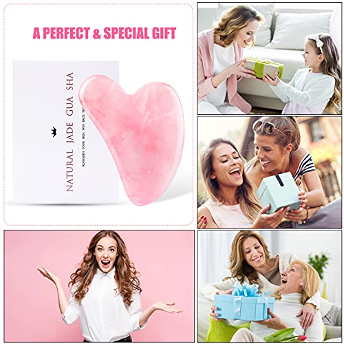 Deciniee Gua Sha Massage Tool, Natural Rose Quartz Guasha Tool for Face, Body...