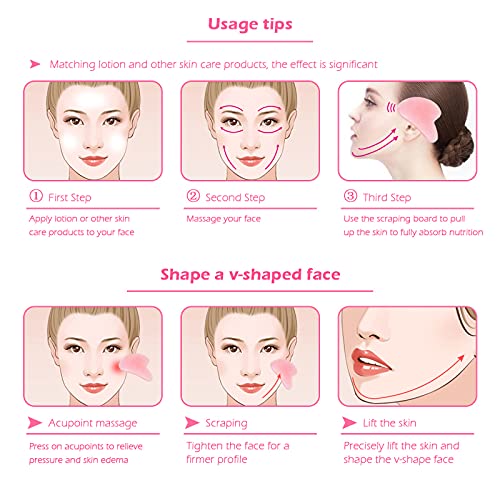Deciniee Gua Sha Massage Tool, Natural Rose Quartz Guasha Tool for Face, Body...