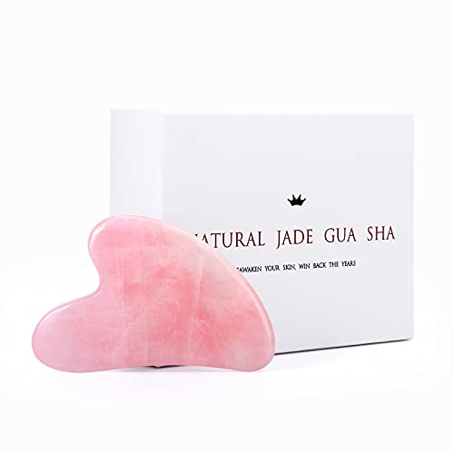 Deciniee Gua Sha Massage Tool, Natural Rose Quartz Guasha Tool for Face, Body...