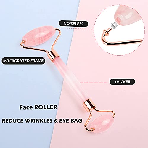 Deciniee Jade Roller and Gua Sha Set - Anti Aging Rose Quartz Face Roller Mas...
