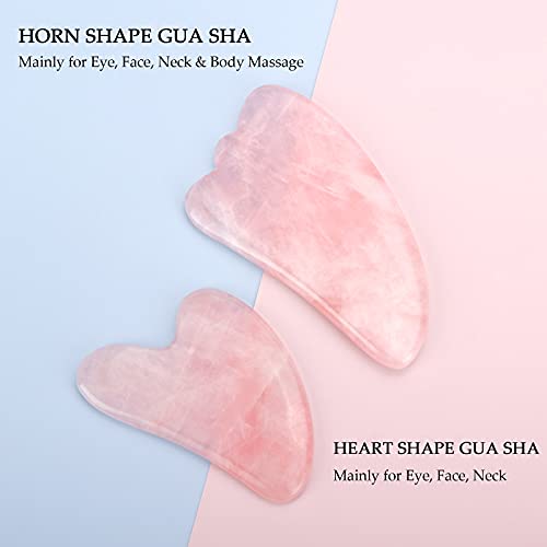 Deciniee Jade Roller and Gua Sha Set - Anti Aging Rose Quartz Face Roller Mas...