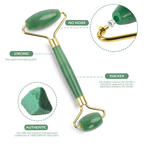 Deciniee Jade Roller for Face - 100% Real Natural Jade Face Roller and Gua Sh...