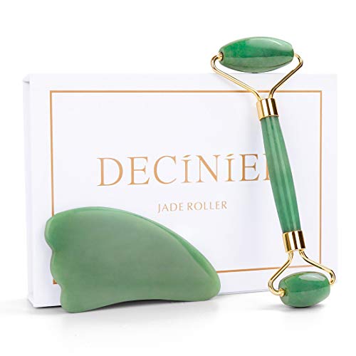 Deciniee Jade Roller for Face - 100% Real Natural Jade Face Roller and Gua Sh...