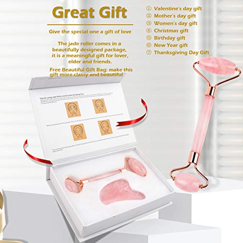 Deciniee Jade Roller Gua Sha Set - Beauty Face Roller Massager & Guasha Tool ...