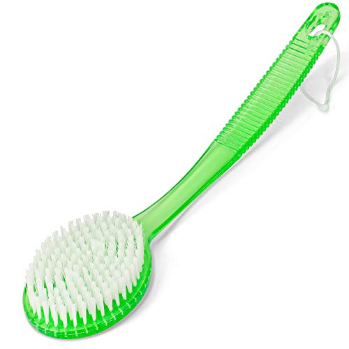 DecorRack Bath Brush with Bristles, Long Handle for Exfoliating Back, Body, a...