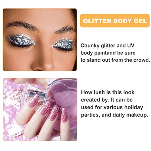 Body Glitter Makeup Face Hair Glitter Mermaid Sequins Holographic Chunky Glit...