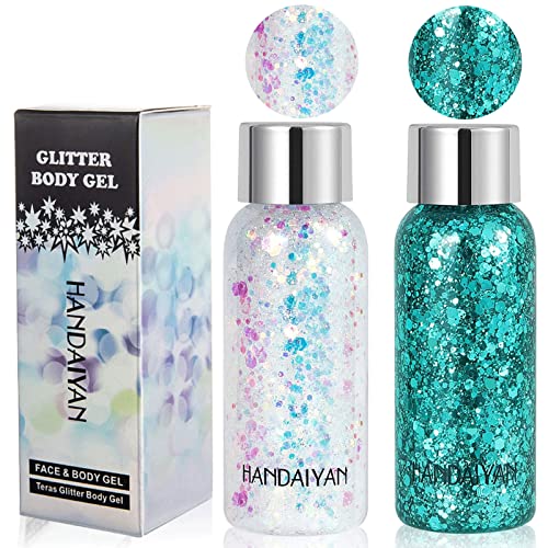 Body Glitter Makeup Face Hair Glitter Mermaid Sequins Holographic Chunky Glit...